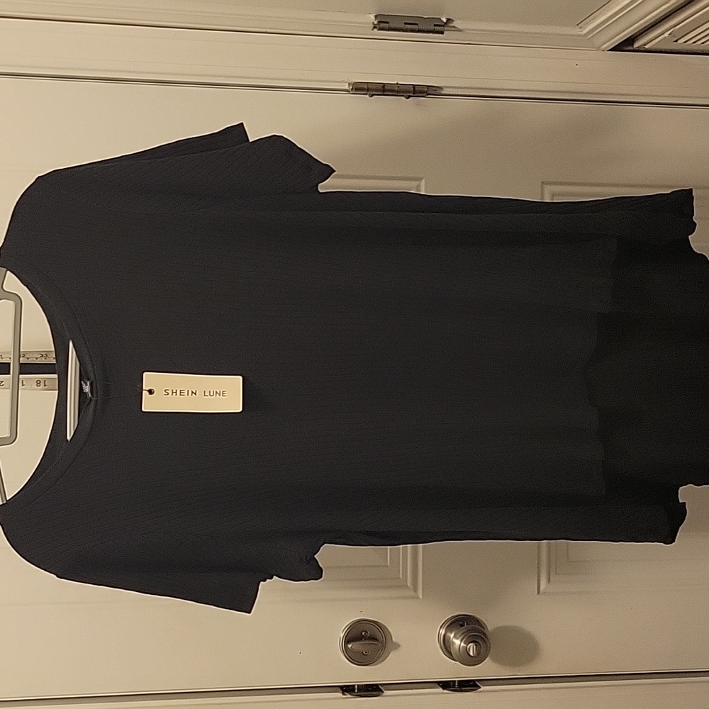 Black Ribbed Hi-low Tunic